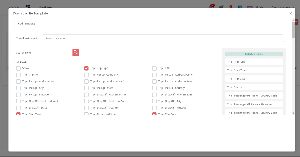 Booking Desired Template