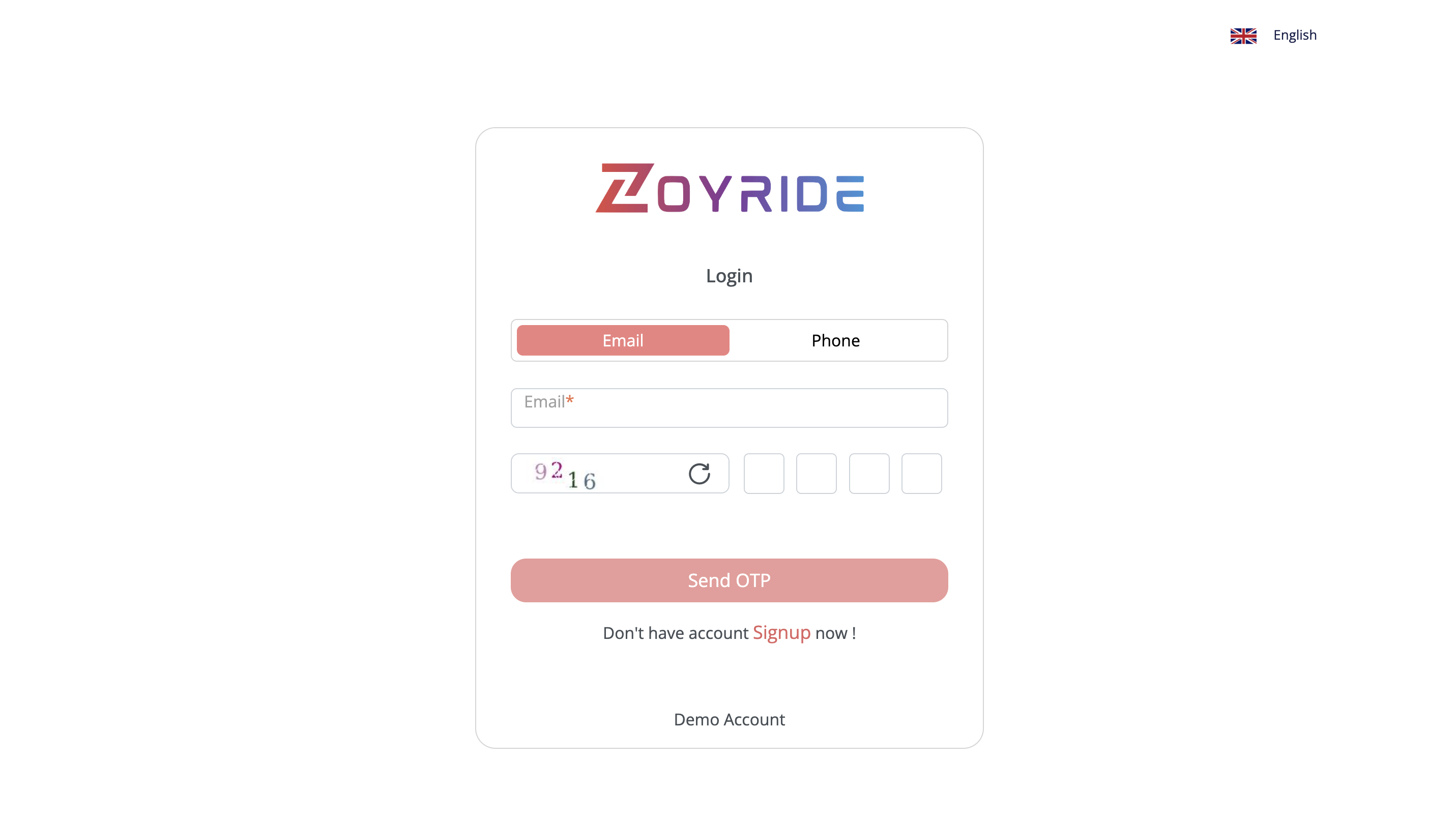 Zoyride Signup